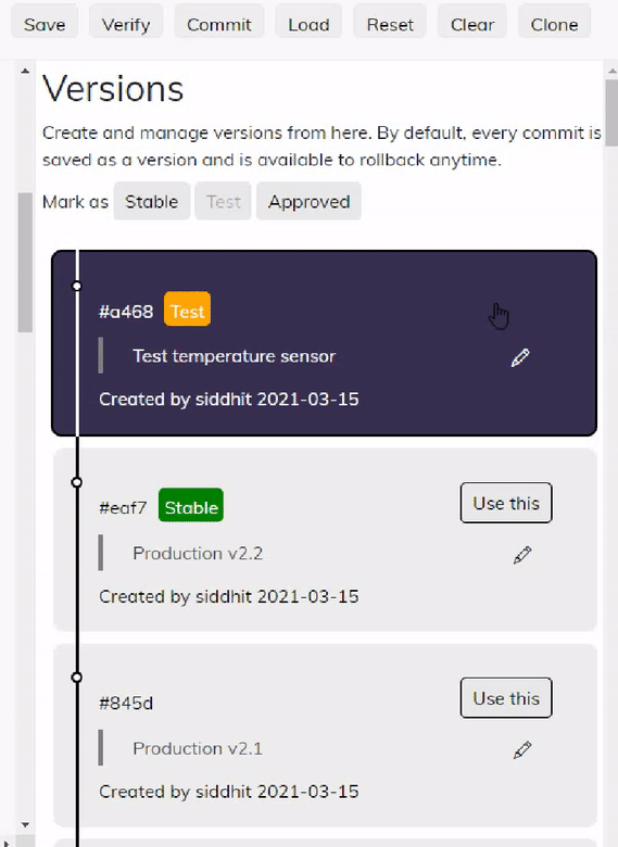 Switch between Test and Stable Versions